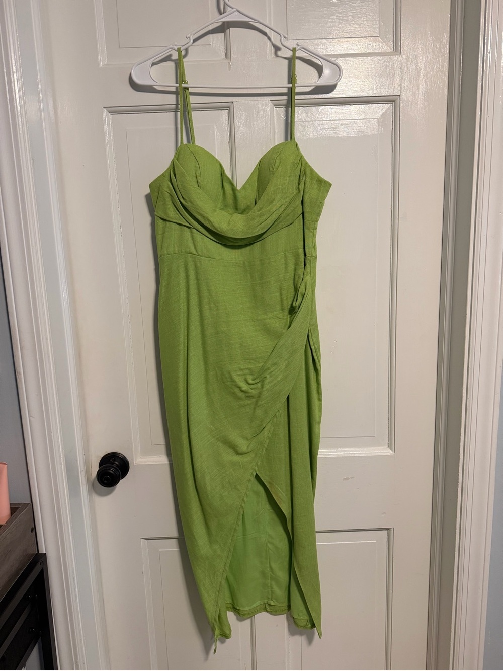 Showpo Lime Green Cowl Neck Midi Dress